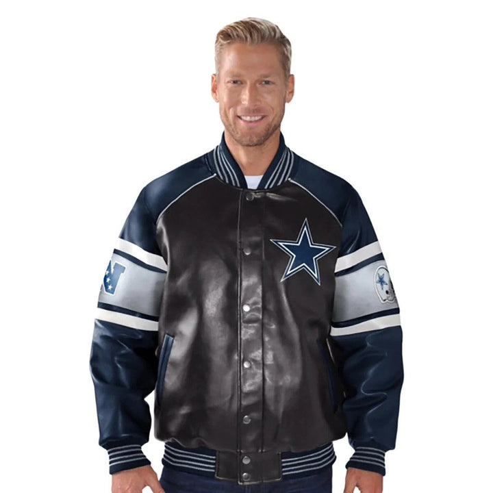 Men's Dallas Cowboys Leather Jacket - Authentic NFL Apparel by The Jacket Seller US in France style