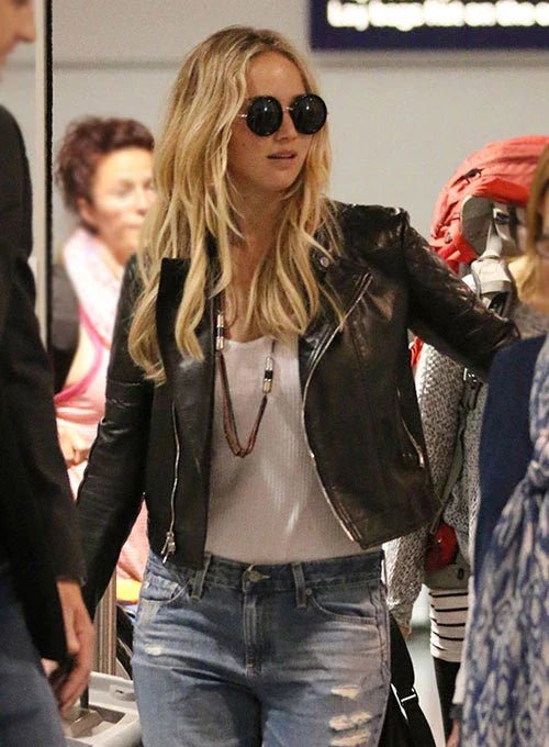 Jennifer Lawrence leather jacket for women in United state market