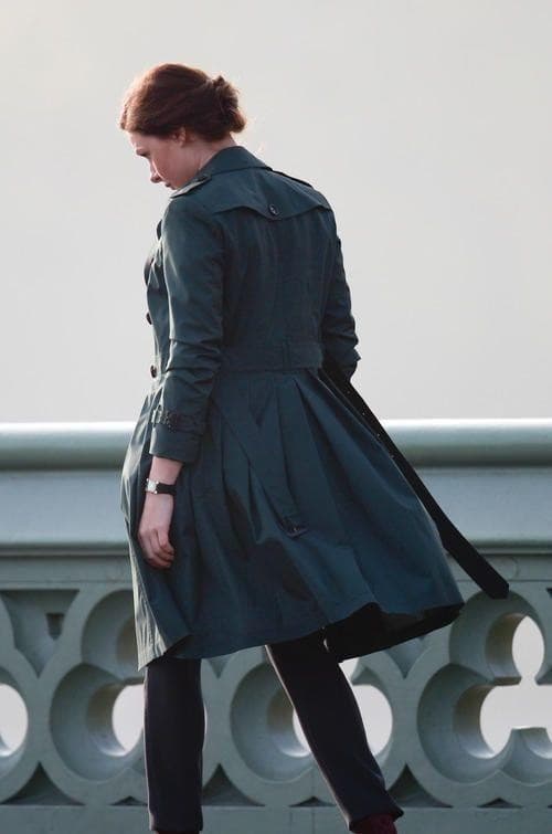 Iconic Rebecca Ferguson coat from Mission Impossible 5 movie in American Style