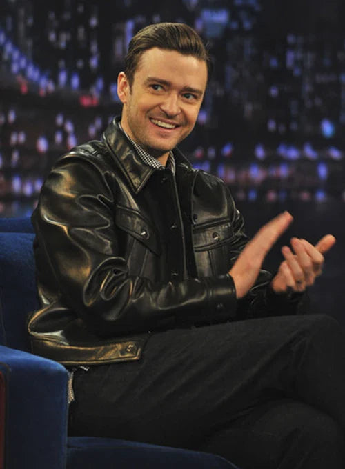 Celebrity leather jacket worn by Justin Timberlake in USA