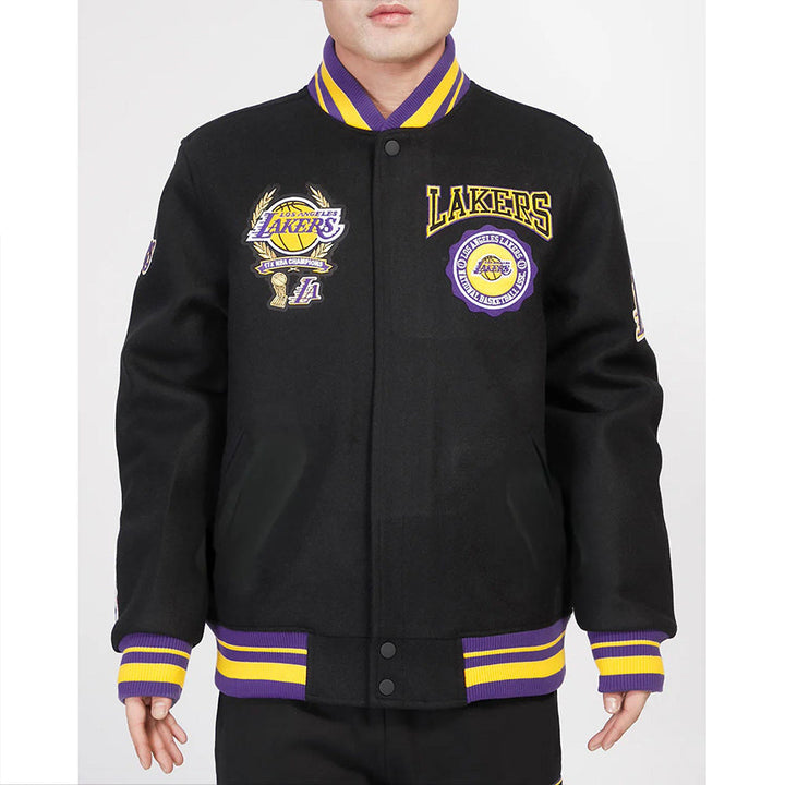 la-lakers-crest-emblem-classic-rib-varsity-wool-jacket- Front View