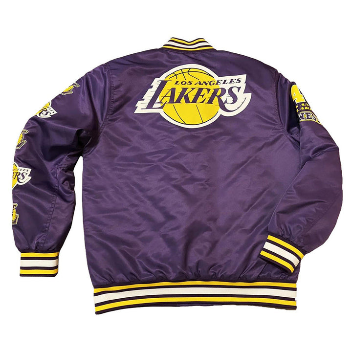LA Lakers 48 West Purple Varsity Bomber Jacket Back View