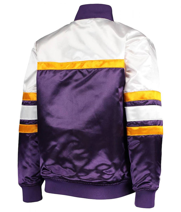 LA Lakers Hardwood Classics Purple/White Jacket Back View