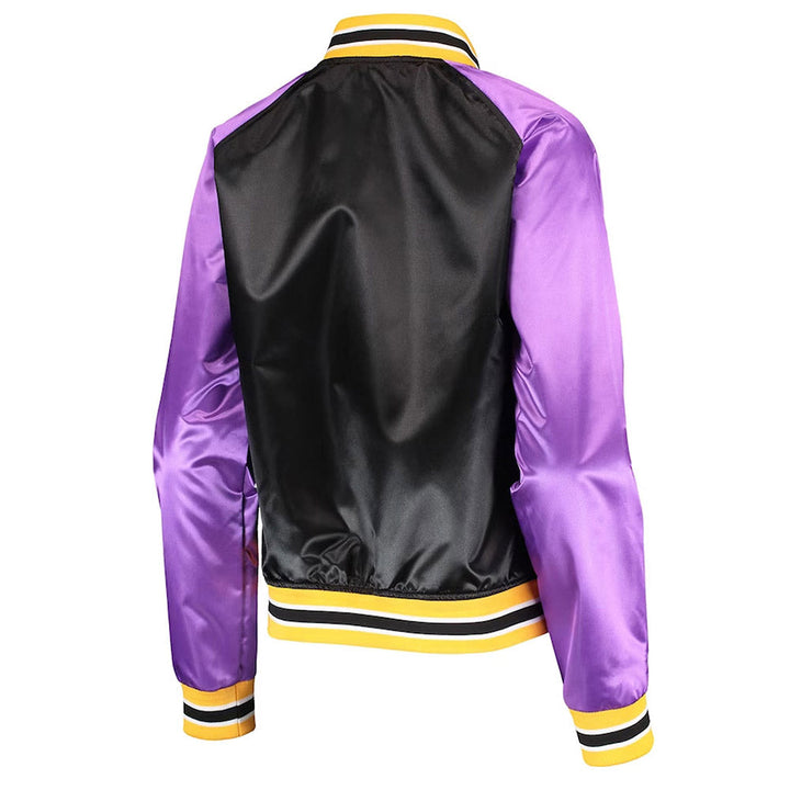 LA Lakers Hardwood Classics Raglan Satin Jacket Back View