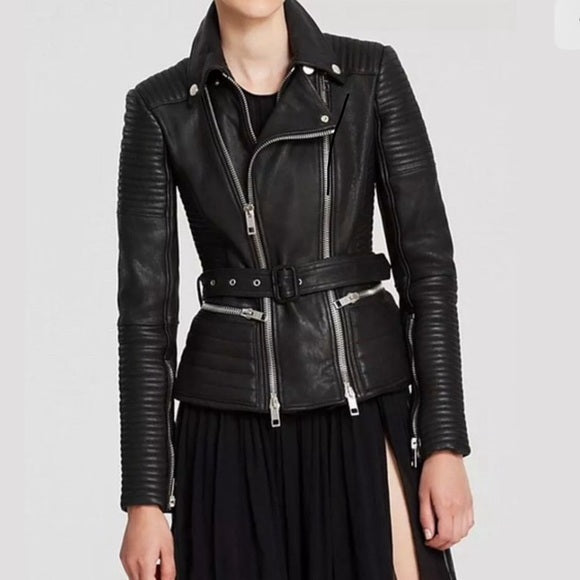 Cow leather jacket for women