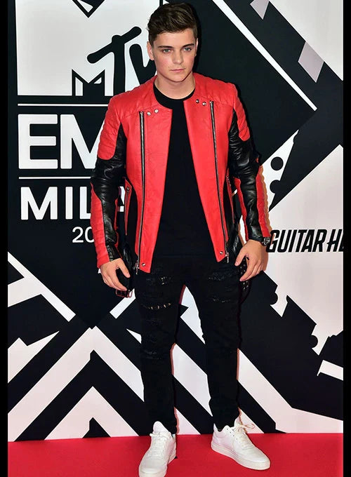 Stylish leather jacket worn by Martin Garrix at MTV EMAs in United state market