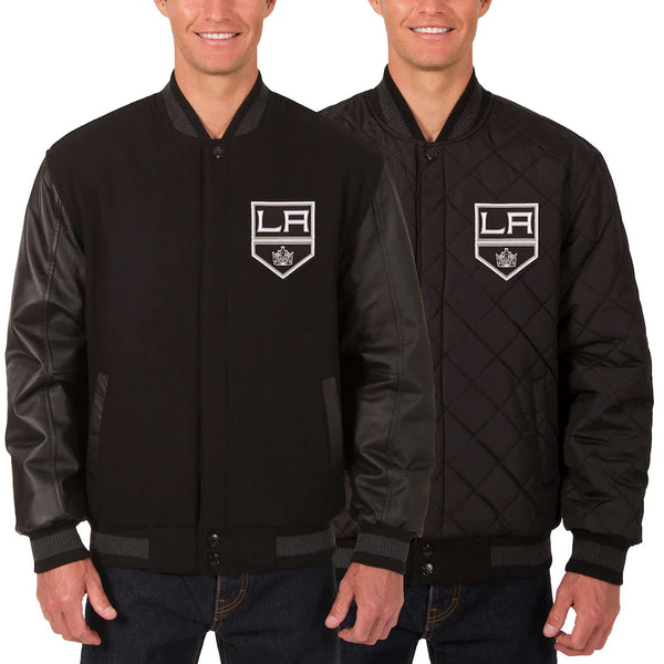Shop MLB Los Angeles Kings Two Hit Wool & Leather Reversible Jacket