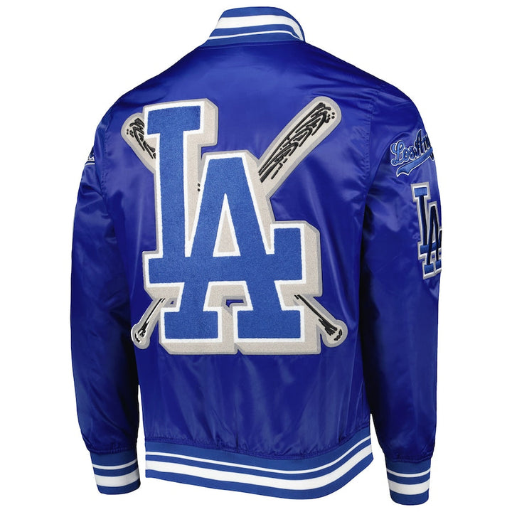 Back View MLB Los Angeles Dodgers Satin Jacket Men and Women