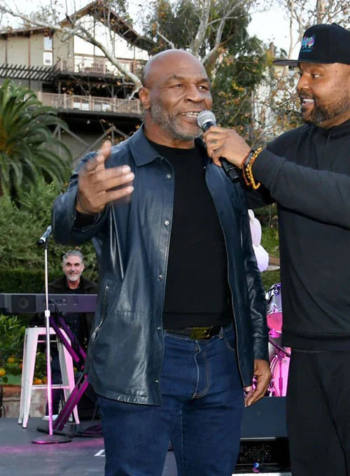 Mike Tyson-inspired black leather shirt for a unique fashion statement in USA