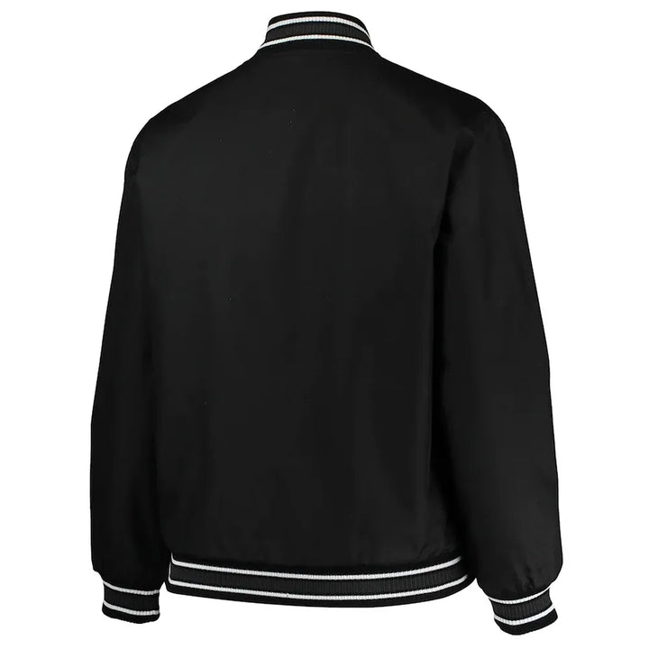 Back view NBA Philadelphia 76ers Poly Twill Black Jacket