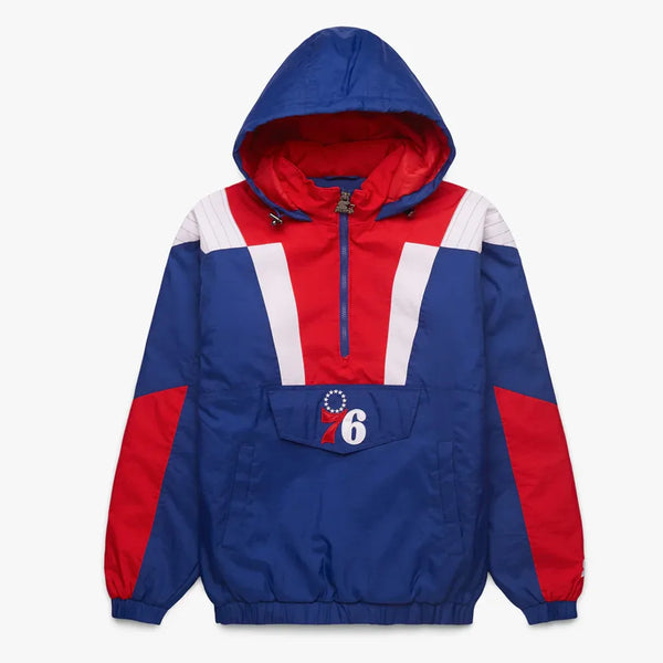 Front view NBA Philadelphia 76ers Pullover Half-Zip Jacket