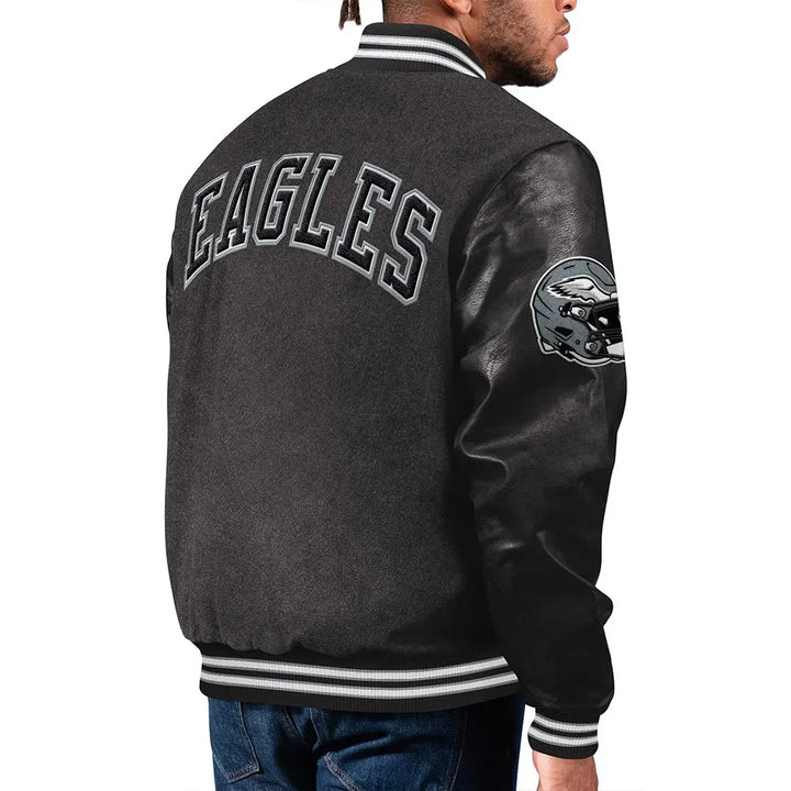 Classic varsity jacket featuring Philadelphia Eagles design in USA