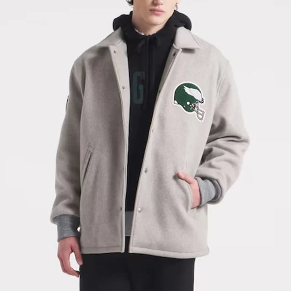 Philadelphia Eagles heather gray wool jacket for men and women

