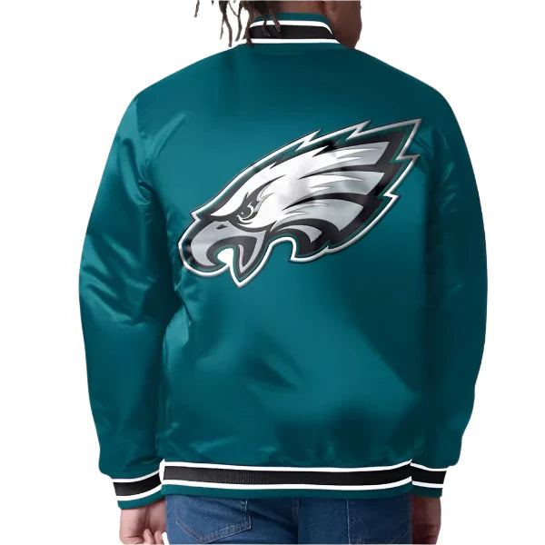 NFL Philadelphia Eagles satin varsity bomber jacket in USA