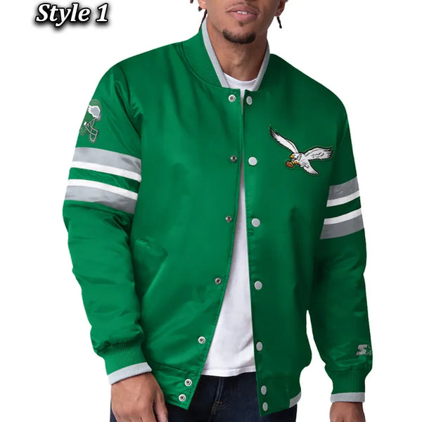 NFL Scout I Philadelphia Eagles Satin Jacket Men and Women