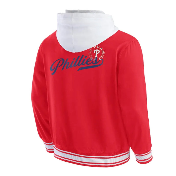 Phillies fan jacket with hood and buttons

