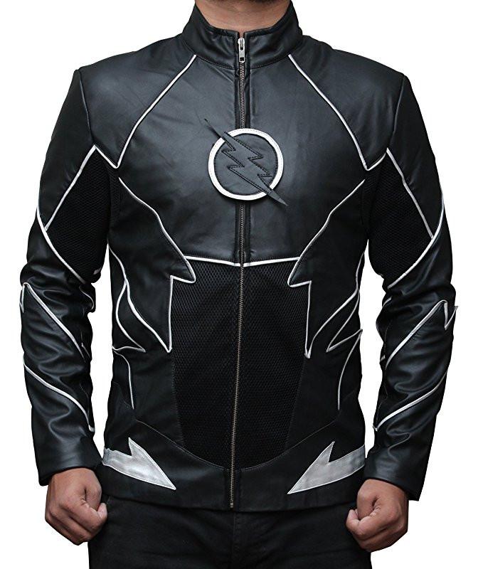 Stylish leather jacket inspired by the Flash superhero