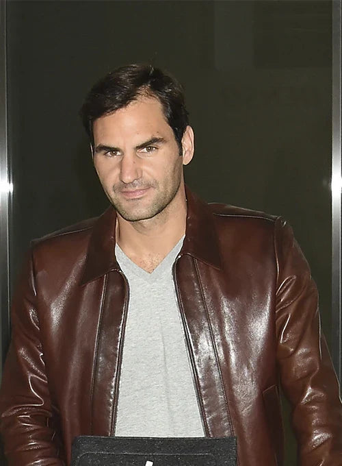 Brown leather jacket for men in USA