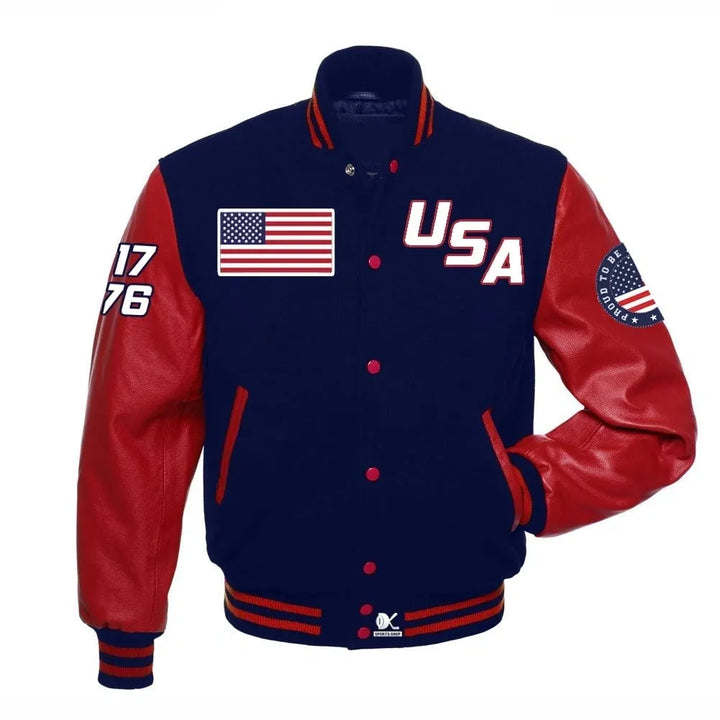 USA Varsity Jacket front view in France style