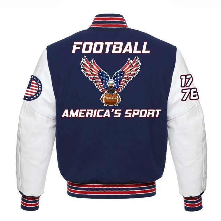 American Football Sport Jacket back view in France style