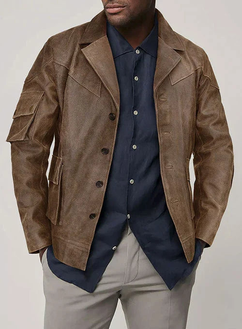 gothic leather blazer for men