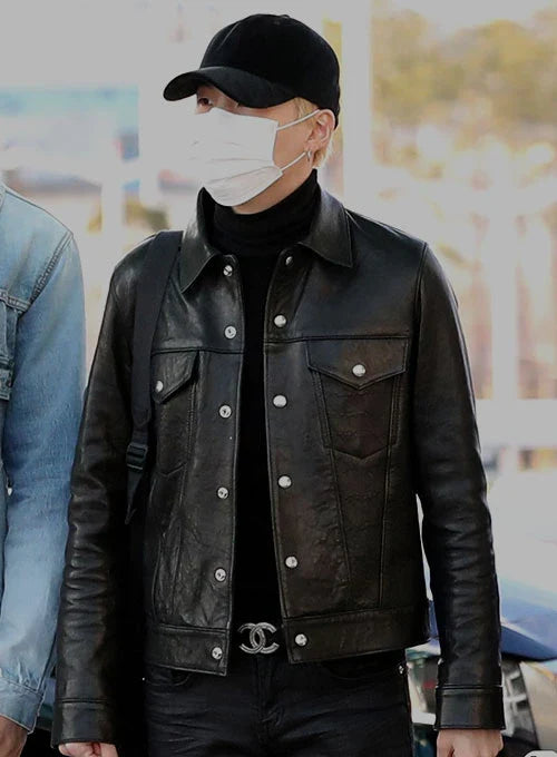 K-pop celebrity leather jacket

