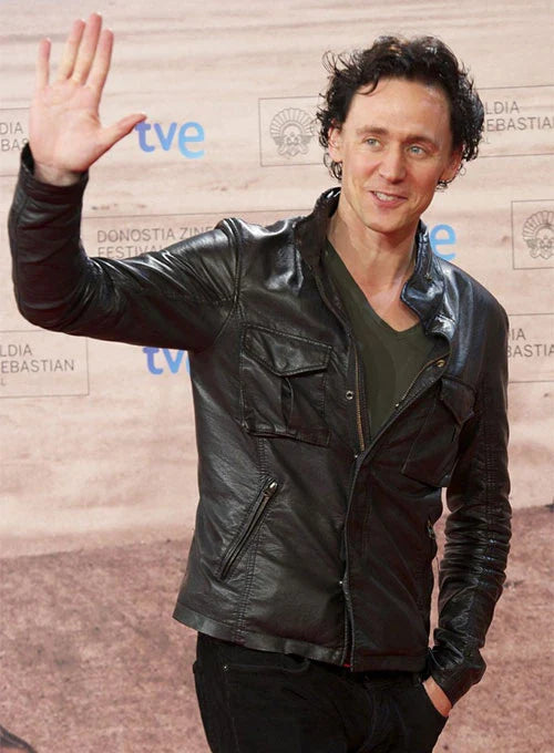 Sleek and Cool: Tom Hiddleston Leather Jacket in France style