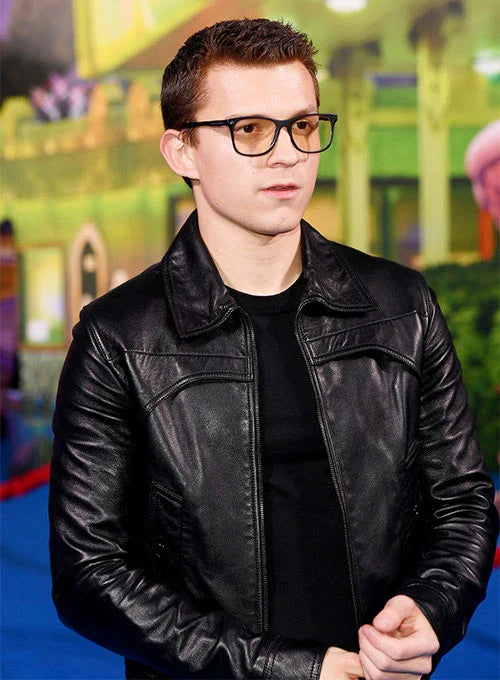 TOM HOLLAND Black LEATHER JACKET