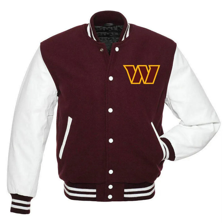 Official NFL Washington Commanders wool jacket for both men and women in USA