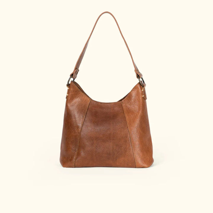 Women Leather Shoulder Bag back view in France style