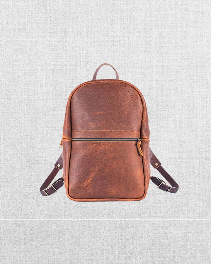 Classic Leather Backpack with Zipper Closure in UK