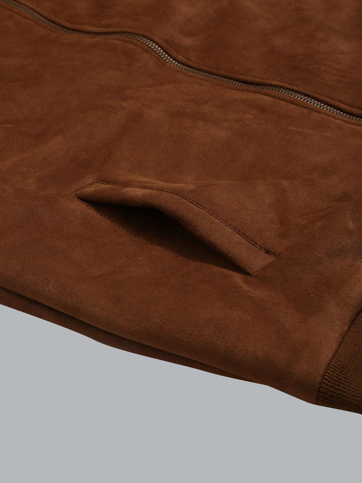 Real Brown Suede Windbreaker Padded