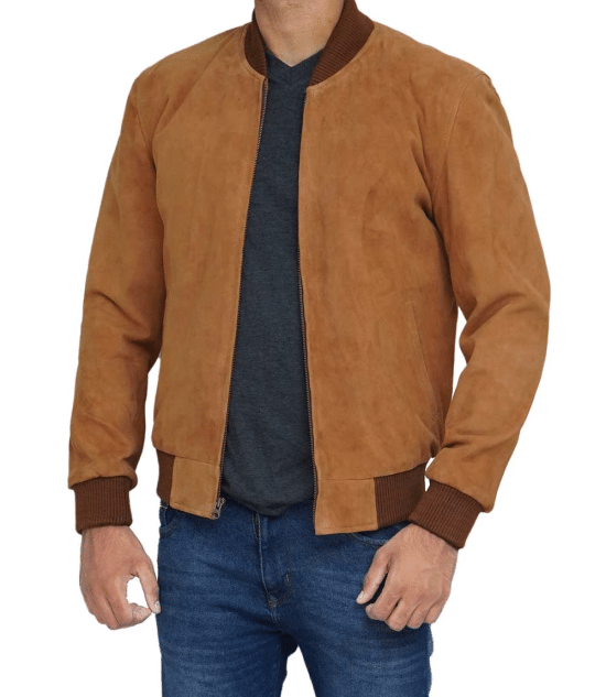 Men's brown suede jacket in USA market