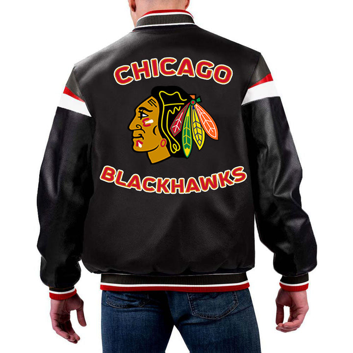 Chicago Blackhawks leather jacket in USA