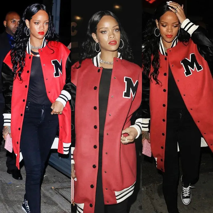 Rihanna Long Trench Coat front view in USA