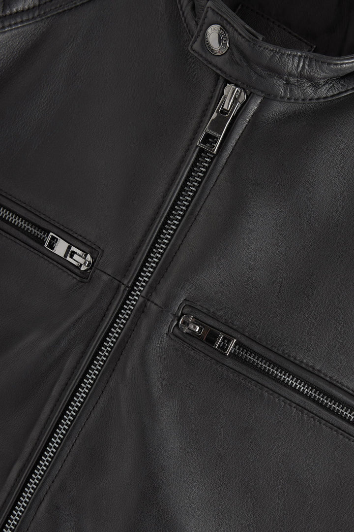 Quilted leather jacket for men's outerwear in American market