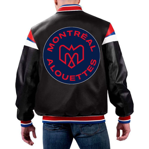 CFL Montreal Alouettes unisex leather jacket in USA